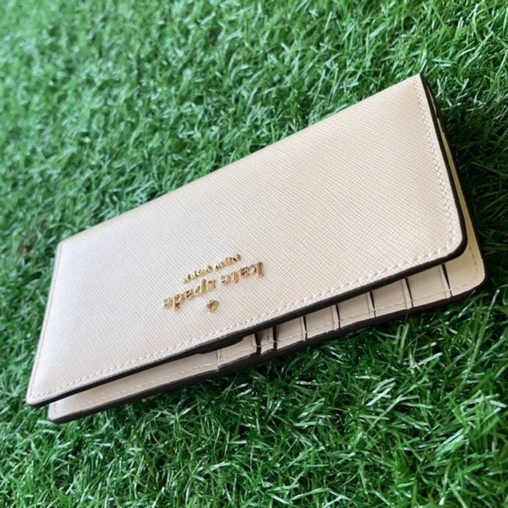 Kate Spade Staci Large Slim Bifold Wallet Parchment - Picture 3 of 16